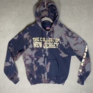 VTG Champion Hoodie Men's Sz M The College of New Jersey Tie-dye
